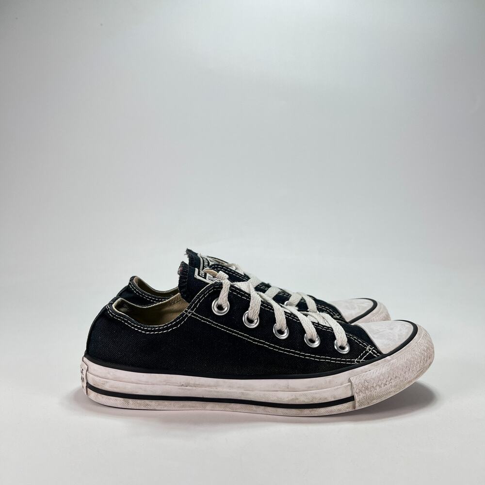 Converse Chuck Taylor All Star Black Canvas Low Top Sneakers M9166 Womens Size 6